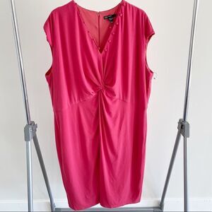 Maggy London Pink Midi V-Neckline Dress 24W